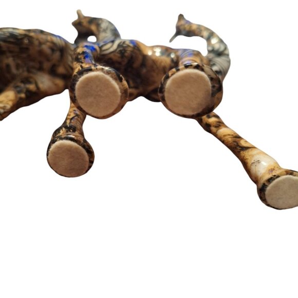 La Vie Giraffe Kissing Pair Set Safari Decoupage Patchwork Glazed Zebra 10 Inch - Picture 7 of 8